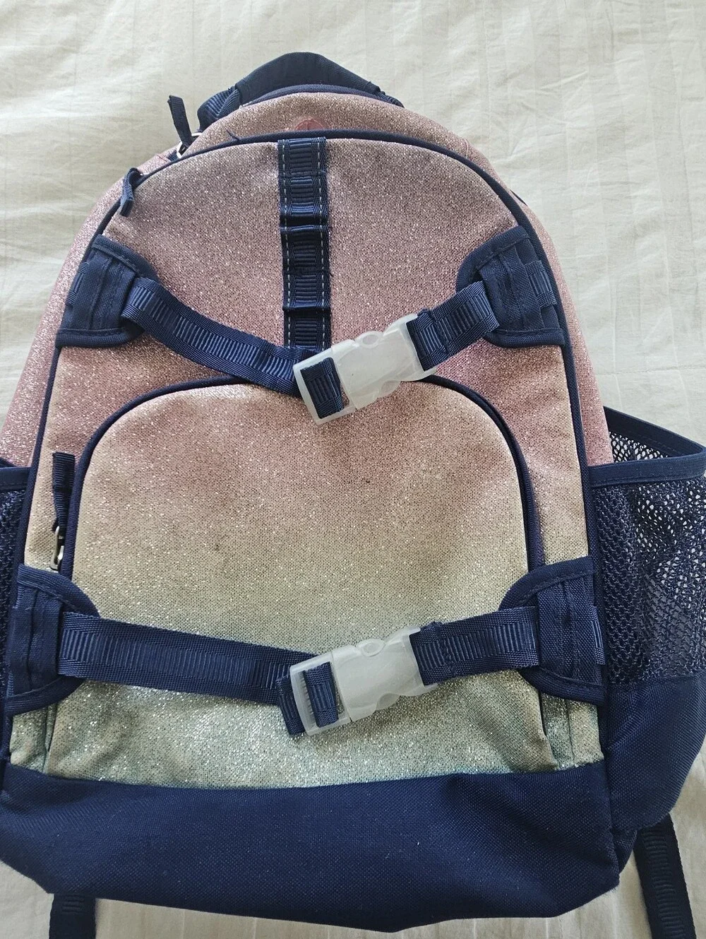 Pottery Barn Kids Rainbow Ombre Glitter Mackenzie Backpack, Size Large